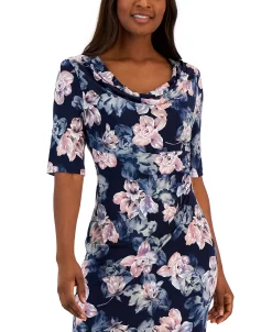 Connected Women's Floral-Print Elbow-Sleeve Sheath Dress -Anne Klein Sales Store 23220730 fpx