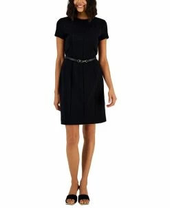 Alfani Women's Short-Sleeve Belted Dress, Created For Macy's