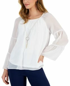 JM Collection Women's Solid Tiered Necklace Top, Created For Macy's