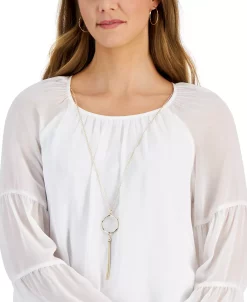 JM Collection Women's Solid Tiered Necklace Top, Created For Macy's -Anne Klein Sales Store 23252482 fpx
