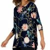 JM Collection Women's Boat-Neck 3/4-Sleeve Top, Created For Macy's