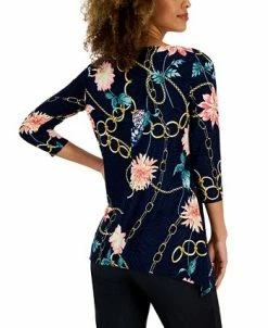 JM Collection Women's Boat-Neck 3/4-Sleeve Top, Created For Macy's -Anne Klein Sales Store 23261555 fpx