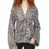 Michael Kors Women's Metallic Zebra-Print Tie Top