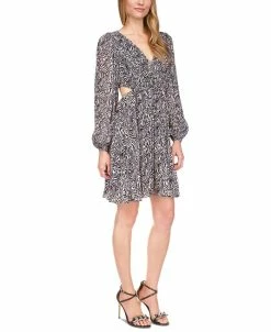 Michael Kors Women's Zebra-Print Cut-Out Dress