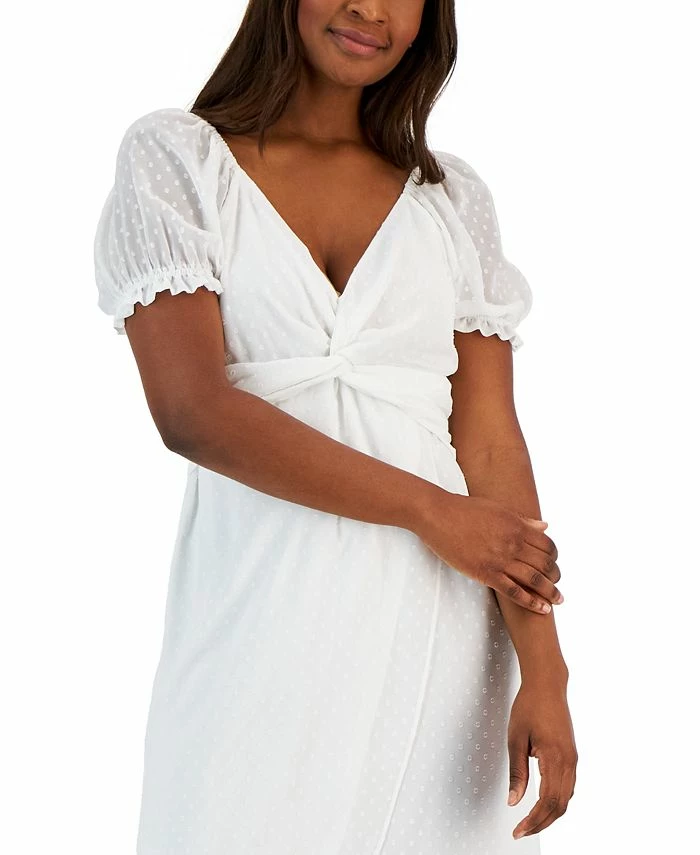 Kasper Women's Twist-Front Puff-Sleeve A-Line Dress 4 Kasper Women's Twist-Front Puff-Sleeve A-Line Dress - Image 4