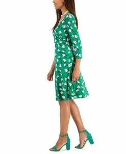 Kasper Women's Maura Printed Surplice-Neck Dress 7 Kasper Women's Maura Printed Surplice-Neck Dress -Anne Klein Sales Store 23289579 fpx