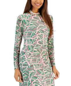 Kasper Women's Side-Pleated Printed Midi Dress -Anne Klein Sales Store 23289606 fpx