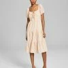 And Now This Women's Milkmaid Tiered Midi Dress