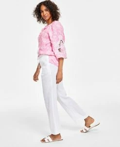 Charter Club Women's Linen Drawstring Pants, Created For Macy's -Anne Klein Sales Store 23306878 fpx