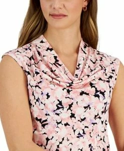 Kasper Women's Floral-Print Cowlneck Sleeveless Top -Anne Klein Sales Store 23314513 fpx