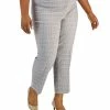 Kasper Plus Size Plaid Mid-Rise Straight-Leg Ankle Pants