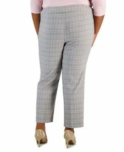 Kasper Plus Size Plaid Mid-Rise Straight-Leg Ankle Pants -Anne Klein Sales Store 23314943 fpx