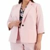 Kasper Plus Size 3/4-Sleeve Single-Button Blazer