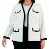 Kasper Plus Size Framed Four-Pocket Jacket