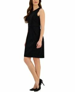 Kasper Crepe Dot Print Sheath Dress -Anne Klein Sales Store 23315285 fpx