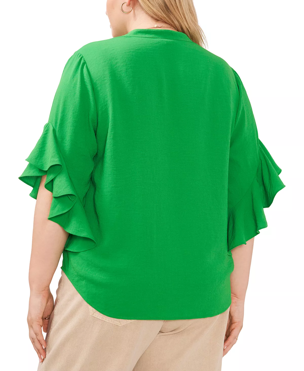 Vince Camuto Plus Size Ruffle Sleeve Henley Blouse 11 Vince Camuto Plus Size Ruffle Sleeve Henley Blouse - Image 11