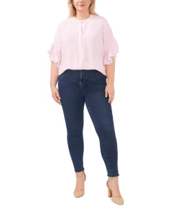 Vince Camuto Plus Size Ruffle Sleeve Henley Blouse 25 Vince Camuto Plus Size Ruffle Sleeve Henley Blouse -Anne Klein Sales Store 23325960 fpx