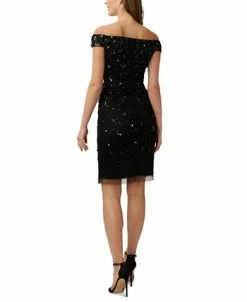 Adrianna Papell Off-The-Shoulder Embellished Sheath Dress -Anne Klein Sales Store 23334378 fpx