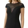 Adrianna Papell Women's Beaded Cap-Sleeve Illusion Top