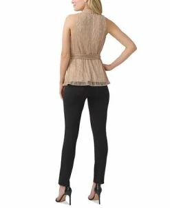 Adrianna Papell Women's Metallic Mesh Halter Top -Anne Klein Sales Store 23334566 fpx