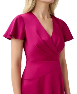 Adrianna Papell Women's Draped Flutter-Sleeve Dress -Anne Klein Sales Store 23334635 fpx