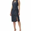 Adrianna Papell Women's Metallic Jacquard Sheath Dress