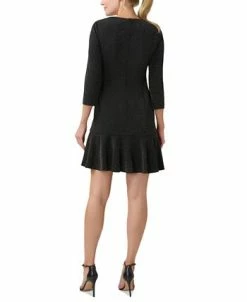 Adrianna Papell Women's Metallic Flounce-Hem Dress 5 Adrianna Papell Women's Metallic Flounce-Hem Dress -Anne Klein Sales Store 23334676 fpx