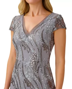 Adrianna Papell Women's Sequined Embroidered Gown 6 Adrianna Papell Women's Sequined Embroidered Gown -Anne Klein Sales Store 23334991 fpx