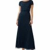 Adrianna Papell Women's Short Sleeve Embellished Overlay Gown