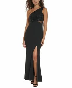Vince Camuto Women's One-Shoulder Sequin Slit-Front Gown