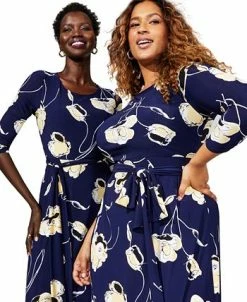 Kasper Plus Size Fit & Flare Boat-Neck Dress -Anne Klein Sales Store 23338367 fpx