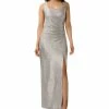 Adrianna Papell Women's Metallic Ruched Square-Neck Gown