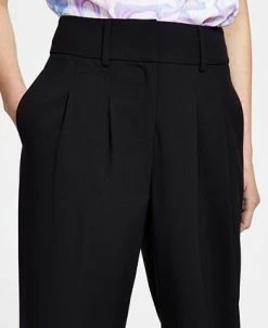 Bar III Women's Bi-Stretch Pleated Straight-Leg Ankle Pants, Created For Macy's -Anne Klein Sales Store 23358938 fpx