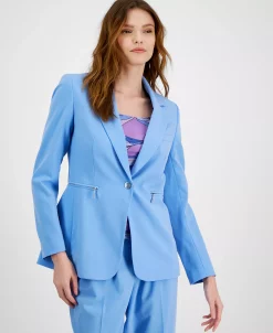 Bar III Women's Snap-Button Zip-Pocket Blazer, Created For Macy's -Anne Klein Sales Store 23358965 fpx