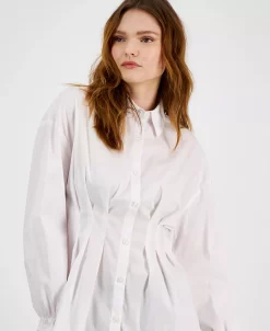 Bar III Women's Long-Sleeve Corset-Detail Shirt, Created For Macy's -Anne Klein Sales Store 23358988 fpx