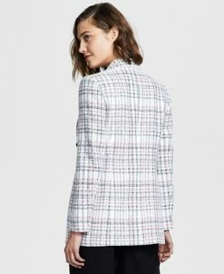Bar III Women's Plaid Open-Front Faux-Double-Breasted Blazer, Created For Macy's -Anne Klein Sales Store 23358994 fpx