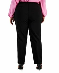Bar III Plus Size Button-Detail Straight-Leg Pull-On Pants, Created For Macy's 6 Bar III Plus Size Button-Detail Straight-Leg Pull-On Pants, Created For Macy's -Anne Klein Sales Store 23359116 fpx