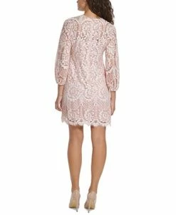 Vince Camuto Women's Lace Blouson-Sleeve Shift Dress 6 Vince Camuto Women's Lace Blouson-Sleeve Shift Dress -Anne Klein Sales Store 23360751 fpx