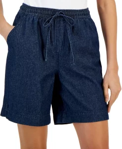 Karen Scott Women's Emilia Relaxed Pull-On Denim Shorts, Created For Macy's -Anne Klein Sales Store 23367413 fpx