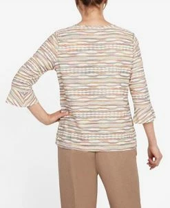 Alfred Dunner Women's Stonehenge Crewneck 3/4 Sleeve Top With Removable Necklace -Anne Klein Sales Store 23371891 fpx