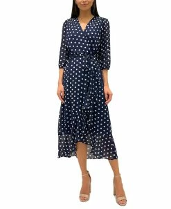 Sam Edelman Women's Polka-Dot Faux-Wrap Dress