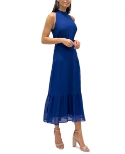 Sam Edelman Women's Mock Neck Tiered-Hem Maxi Dress -Anne Klein Sales Store 23379070 fpx