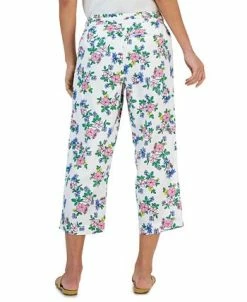 Charter Club Women's Linen Floral Cropped Pants, Created For Macy's -Anne Klein Sales Store 23379555 fpx