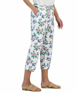 Charter Club Women's Linen Floral Cropped Pants, Created For Macy's -Anne Klein Sales Store 23379556 fpx