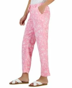 Charter Club Women's Linen Toile-Print Pull-On Pants, Created For Macy's -Anne Klein Sales Store 23379558 fpx
