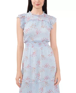 CeCe Women's Daisy Print Smocked-Waist Midi Dress -Anne Klein Sales Store 23399715 fpx