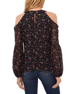 CeCe Women's Satin Stripe Cold Shoulder Blouse -Anne Klein Sales Store 23409341 fpx