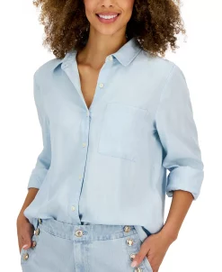 Style & Co Women's Button-Up Perfect Long-Sleeve Shirt, Created For Macy's -Anne Klein Sales Store 23411710 fpx