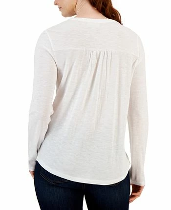 Style & Co Women's Cotton Embroidered Shirt, Created For Macy's 2 Style & Co Women's Cotton Embroidered Shirt, Created For Macy's - Image 2