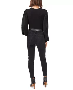 Vince Camuto Women's Crewneck Pleated Chiffon-Sleeve Top -Anne Klein Sales Store 23441167 fpx